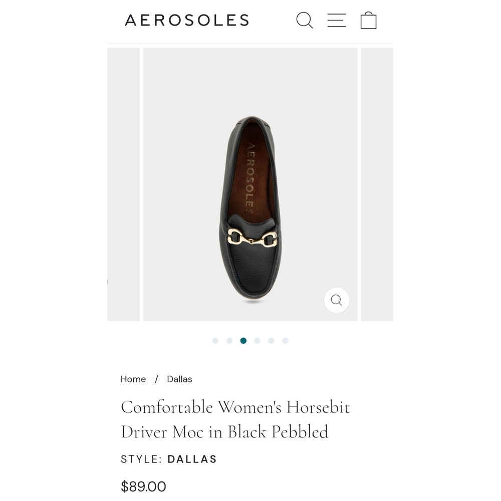 Aerosoles Denver Women Black Pebbled Horsebit Driver Moc Loafers Size 6M NEW